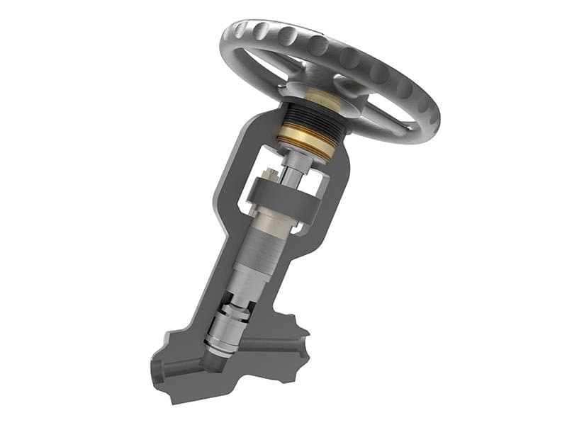 Клапан запорный Y-образный для пара высокого давления